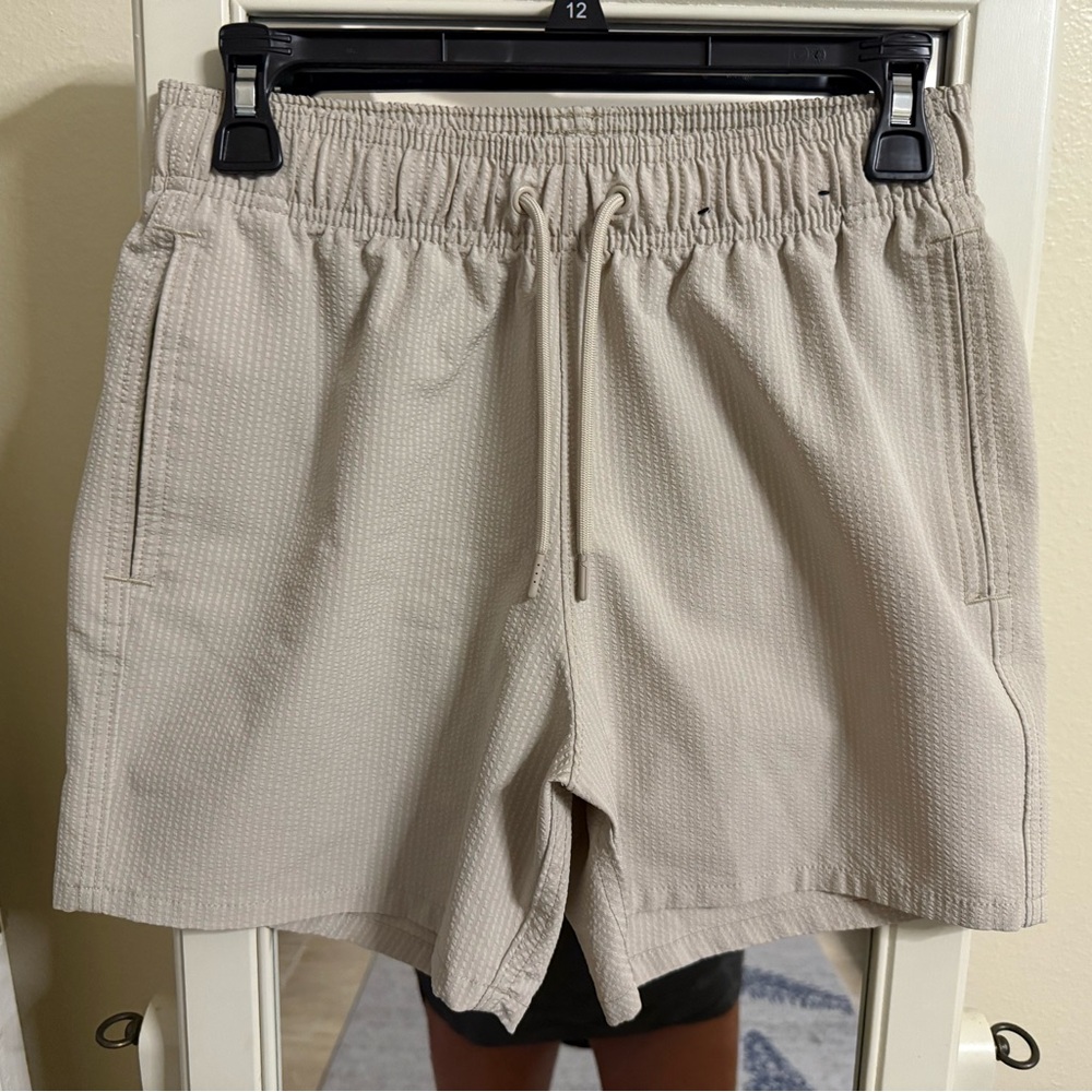 Hollister Tan Athletic Shorts with Elastic Waistband